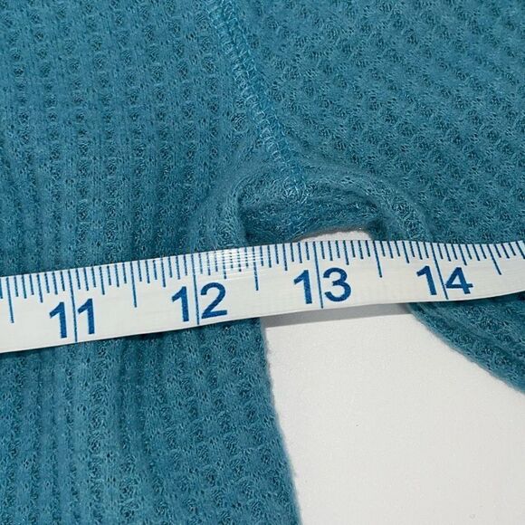 Aeropostale Womens Stretch Long Sleeve Tie-Front Cropped Top Blue Small NWT‎ - Picture 4 of 5